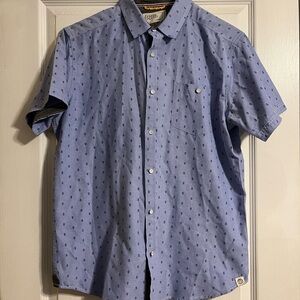Free Planet Nautical Blue Patterned with Anchors Men's Shirt